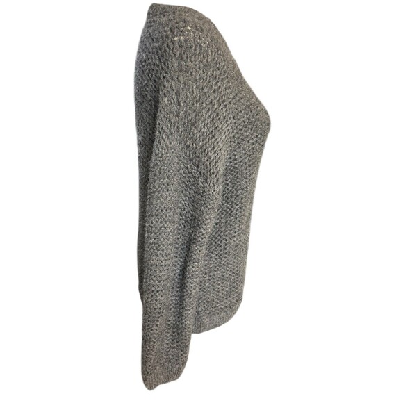 Anthropologie Alpaca Blend Gray Open Knit Pullover Long Sleeves Sweater Women S - Picture 7 of 10
